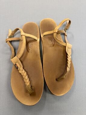 Rainbow Sandals Womens 10M T-Street Braided Leather Ankle Strap Sandals Brown